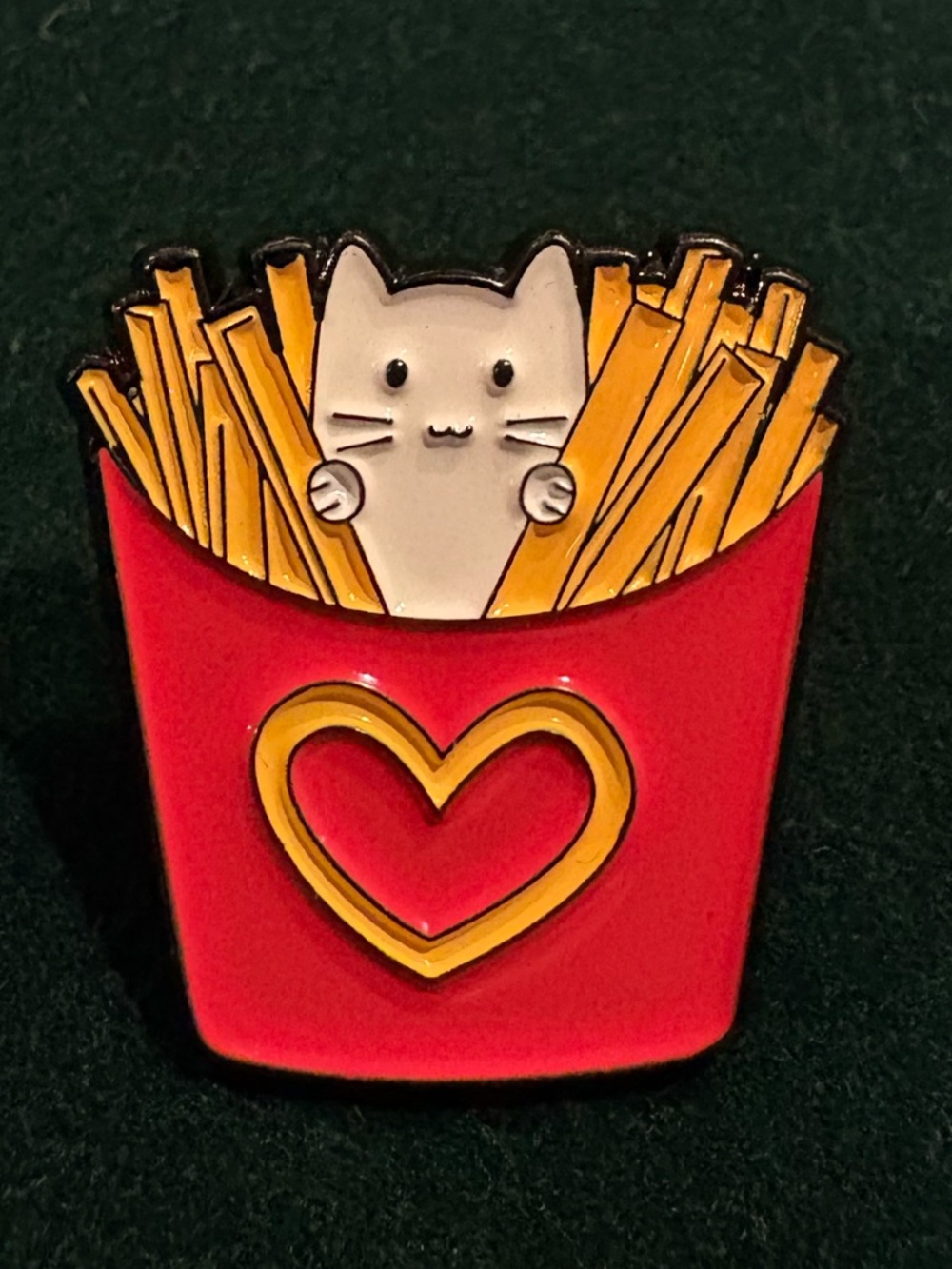 ✨Bundle 2 for $12 or 3 for $15 enamel pins✨-Cute Cat in Fries Enamel Pin